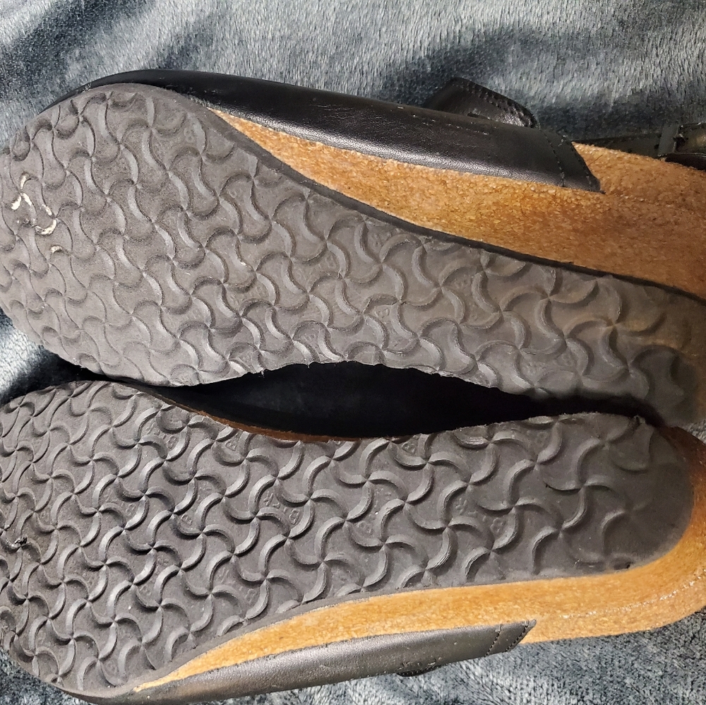 Papillio/ Birkinstock wedge mule sz 42 black